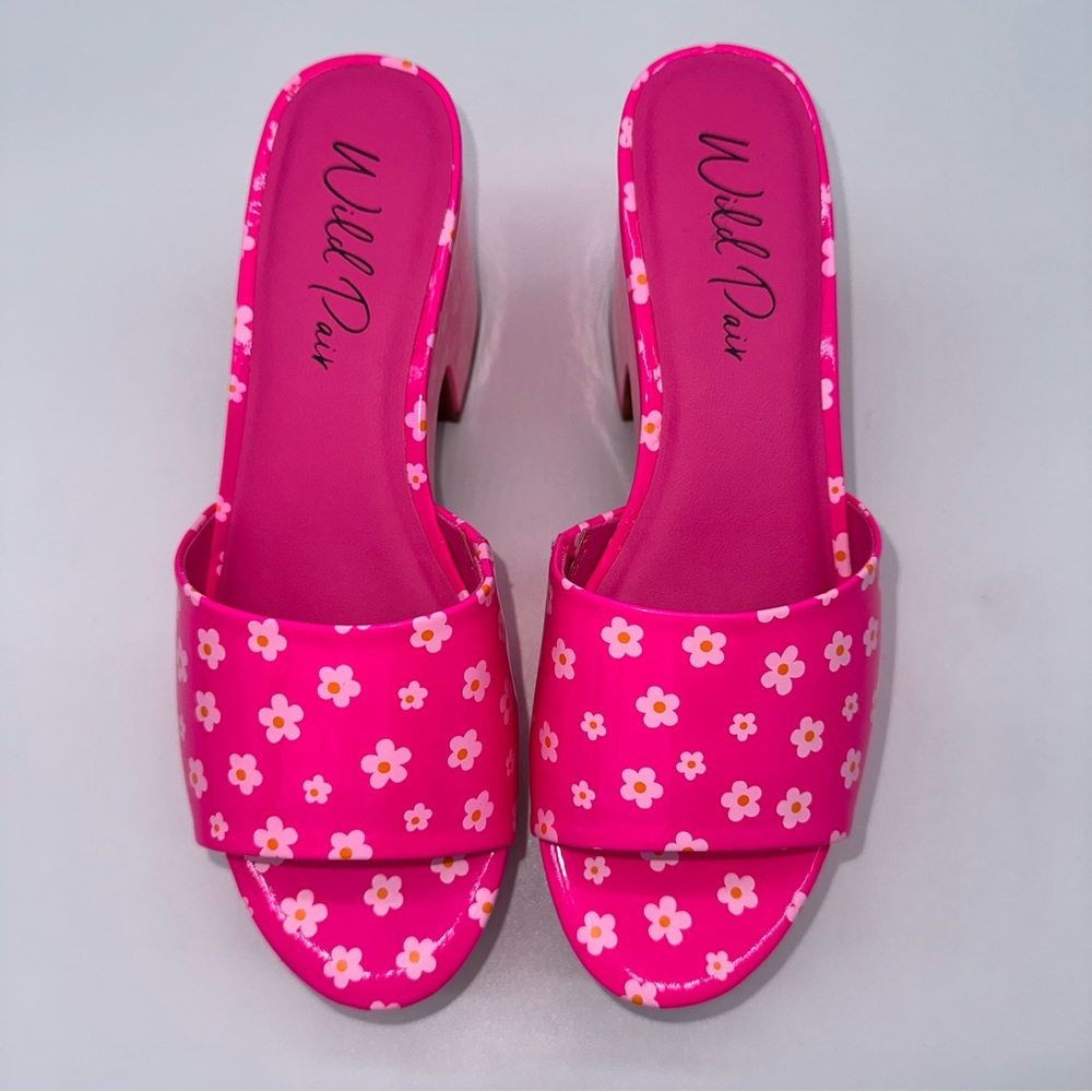 NWB Wild Pair Melbourne Bright Pink Floral Daisy Platforms Sandals - Size: 10 - Picture 11 of 15